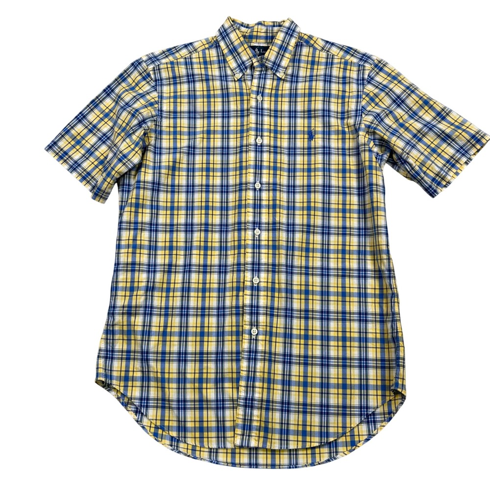 Polo Ralph Lauren Mens Small Classic Fit Plaid Short Sleeve Button Down Shirt
